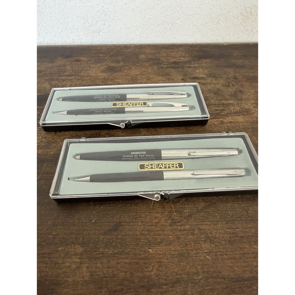 VTG SHEAFFER Ballpoint Pen & Mechanical Pencil‎ Set X2 In Box USA Promotional
